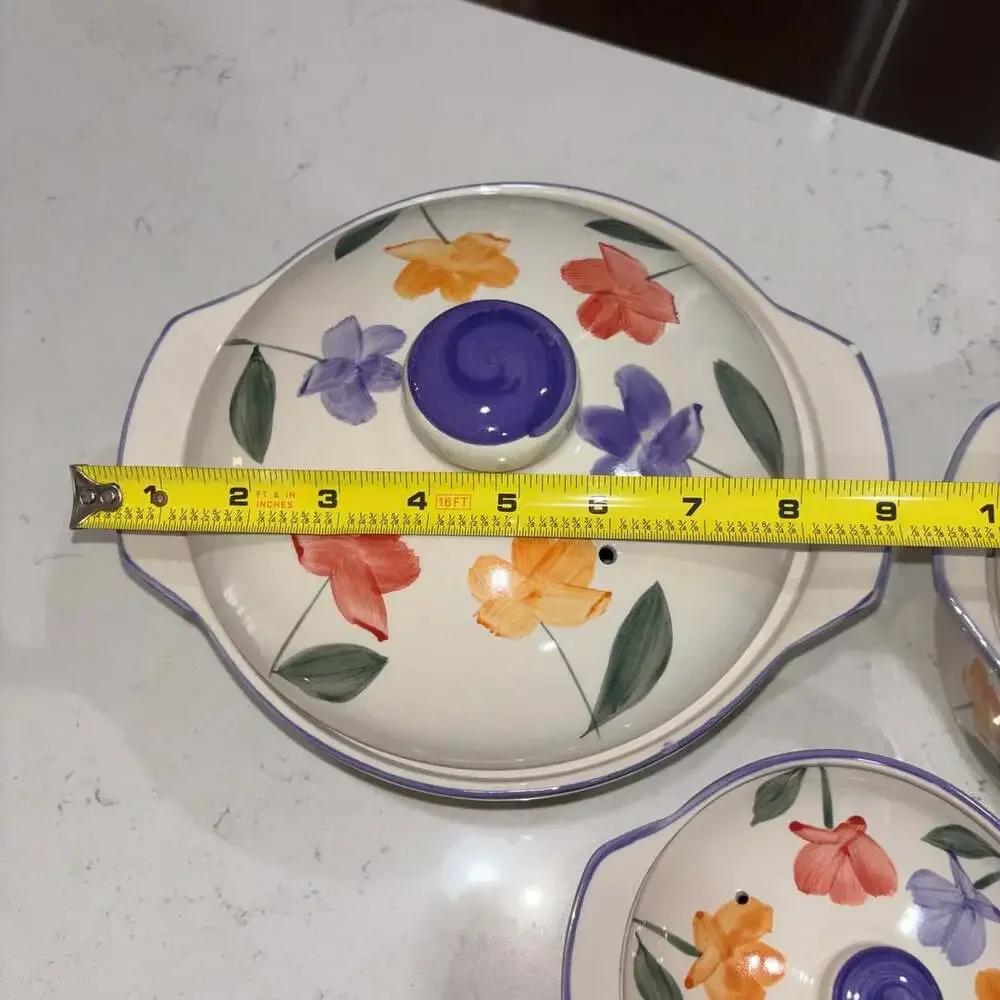 Flower Garden By Housewares Intl Inc Covered Casserole Dish Set of 3